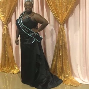 Bill Levkoff Black Satin gown